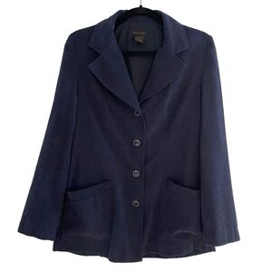 Vintage À la Une Navy Button Down Classic Blazer w/ Pockets Size 5
